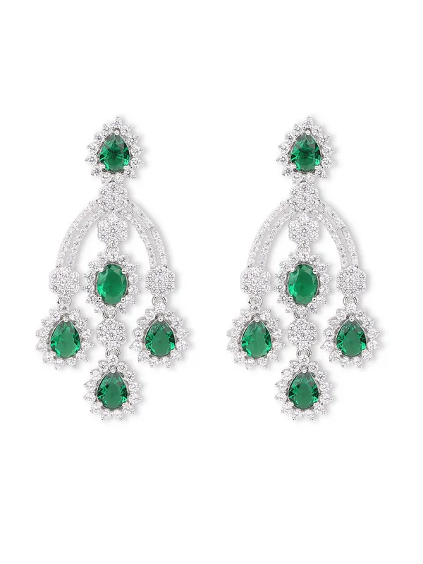 American_Diamond_And_Emerald-Green_Studded_Chandelier_Earrings.