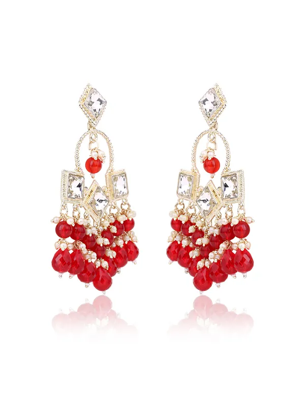 Dangling_Red_Pearl_Layered_Geometric_Shaped_Earrings
