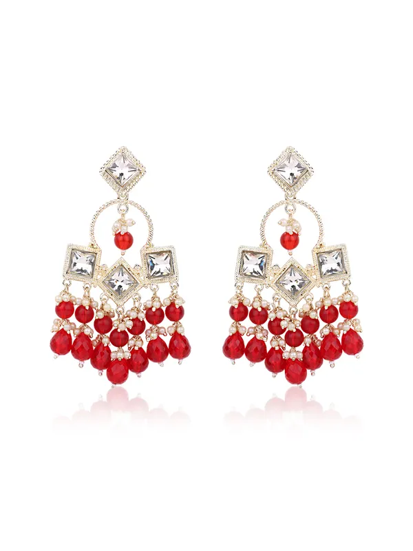 Dangling_Red_Pearl_Layered_Geometric_Shaped_Earrings