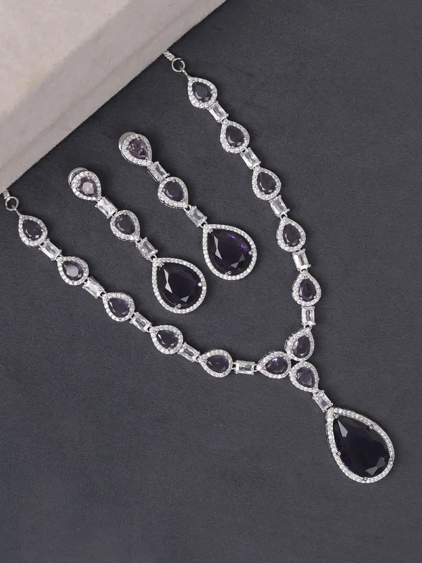 Elegant_Purple_Ad_Crystal_Party_Wear_Designer_Jewellery_Set_And_Earrings