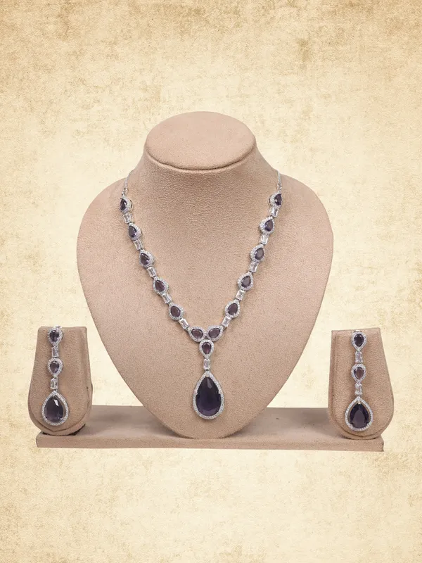 Elegant_Purple_Ad_Crystal_Party_Wear_Designer_Jewellery_Set_And_Earrings