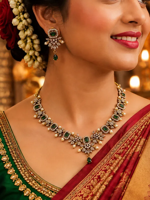 Green_Crystal_Necklace_Set_with_American_Diamond_Stones_|_Elegant_Green_Stone_Jewellery_Set_|_Gold_Finish_Necklace_&_Earrings_for_Women