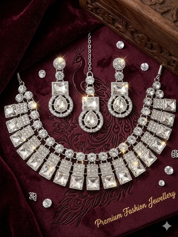 Jewel_Me_Up_Silver-Tone_Crystal_Drop_Jewellery_Set_for_Women_|_Elegant_Earrings_&_Maang_Tikka_Set