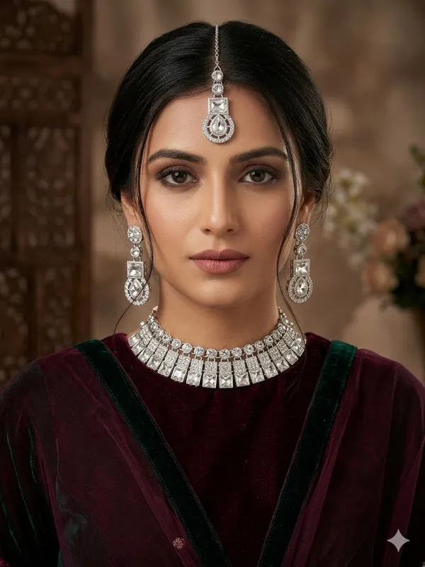 Jewel_Me_Up_Silver-Tone_Crystal_Drop_Jewellery_Set_for_Women_|_Elegant_Earrings_&_Maang_Tikka_Set