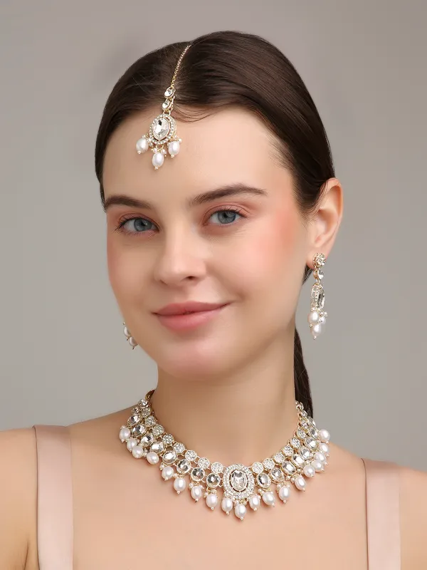 Jewel_Me_Up_Gold-Toned_Crystals_&_Pearl_Embellished_Necklace_Set_With_Earrings_&_Maang_Tikka