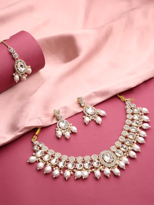 Jewel_Me_Up_Gold-Toned_Crystals_&_Pearl_Embellished_Necklace_Set_With_Earrings_&_Maang_Tikka