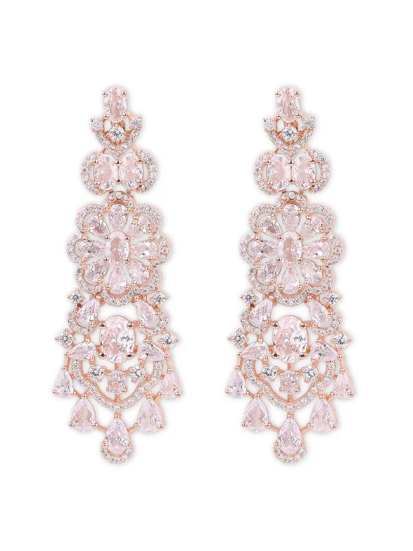 Luxury_Rose_Gold_Plated_American_Diamond_Long_Chandelier-Earrings