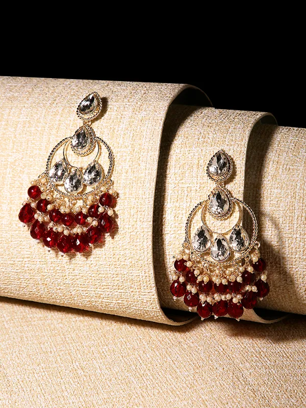 Maroon_Pearls_Layered_Chandbali_Earrings