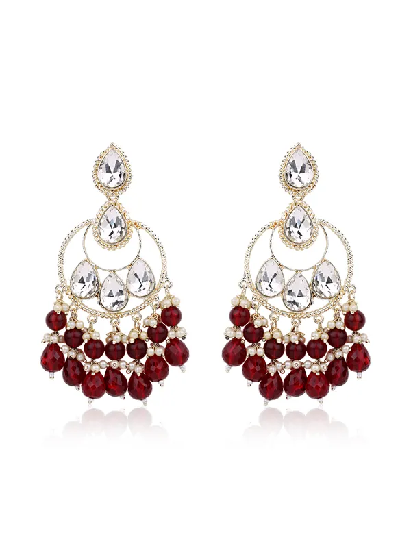 Maroon_Pearls_Layered_Chandbali_Earrings