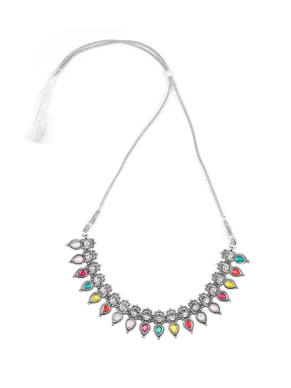 Oxidised_Silver_Multicolor_Choker_Necklace_Set_With_Jhumka_Earrings_For_Ethnic_&_Regular_Wear