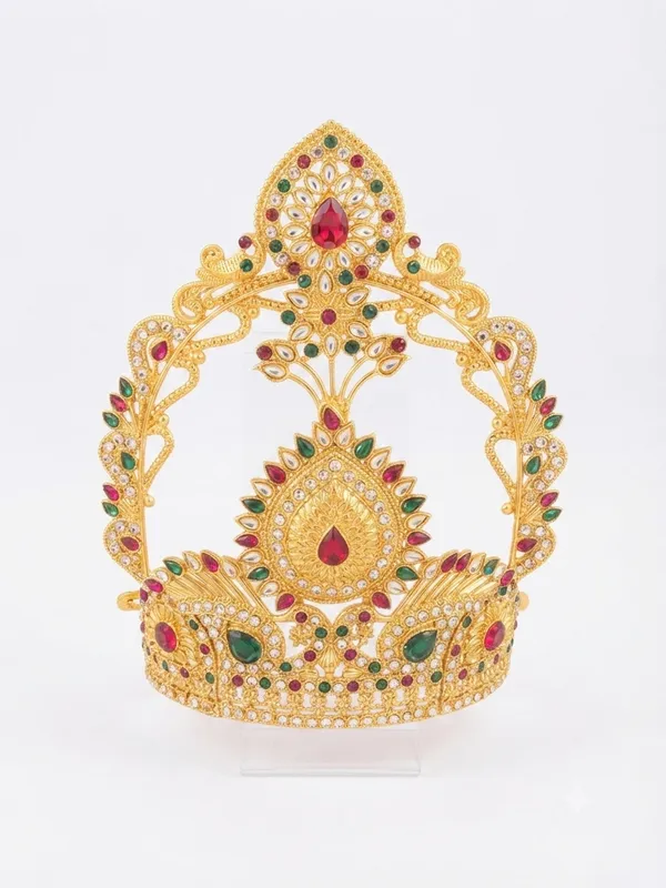 PREUM_GANESH_MUKUT_FOR_SMALL_SIZE_GANESH_IDOL_|_Jewel_Me_Up™__Gold-Plated_Kundan_Stone_Crown_for_Ganesh_Idol_|_Decorative_Mukut_for_Ganpati_Murti_|_Festival_&_Home_Temple_Decoration