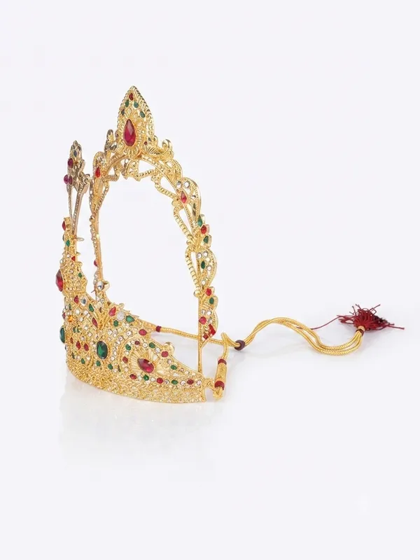 PREUM_GANESH_MUKUT_FOR_SMALL_SIZE_GANESH_IDOL_|_Jewel_Me_Up™__Gold-Plated_Kundan_Stone_Crown_for_Ganesh_Idol_|_Decorative_Mukut_for_Ganpati_Murti_|_Festival_&_Home_Temple_Decoration