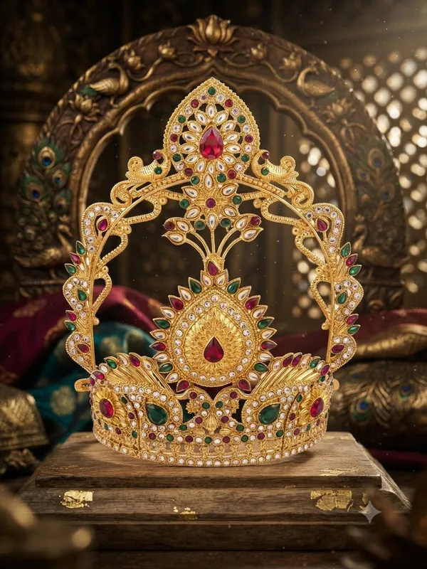 PREUM_GANESH_MUKUT_FOR_SMALL_SIZE_GANESH_IDOL_|_Jewel_Me_Up™__Gold-Plated_Kundan_Stone_Crown_for_Ganesh_Idol_|_Decorative_Mukut_for_Ganpati_Murti_|_Festival_&_Home_Temple_Decoration