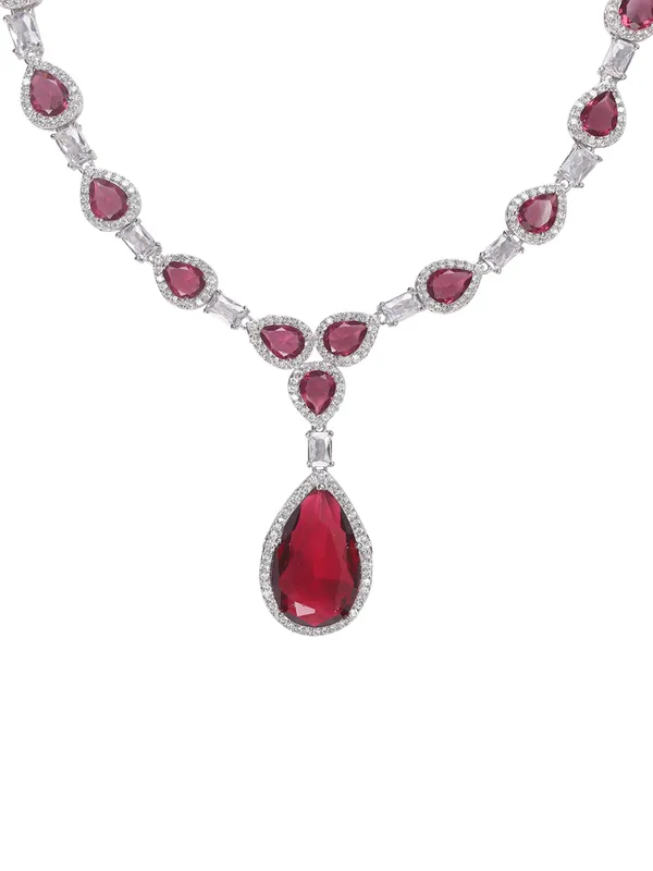 Ruby_Crystal_American_Diamond_Necklace_Set_With_Drop_Earrings_For_Women