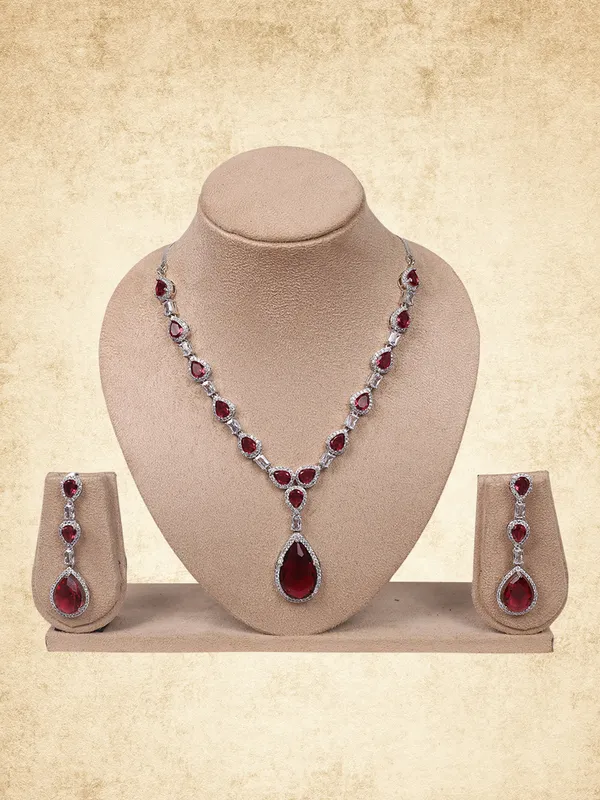 Ruby_Crystal_American_Diamond_Necklace_Set_With_Drop_Earrings_For_Women