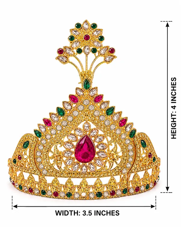 Small_Ganesh_Mukut_for_1/1.5_to_3_Foot_Idol_|_Rani_Green_&_White_Stone_Work_Ganpati_Crown_|_Traditional_Ganesh_Chaturthi_Mukut