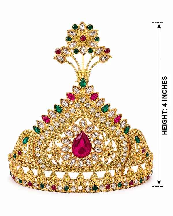 Small_Ganesh_Mukut_for_1/1.5_to_3_Foot_Idol_|_Rani_Green_&_White_Stone_Work_Ganpati_Crown_|_Traditional_Ganesh_Chaturthi_Mukut