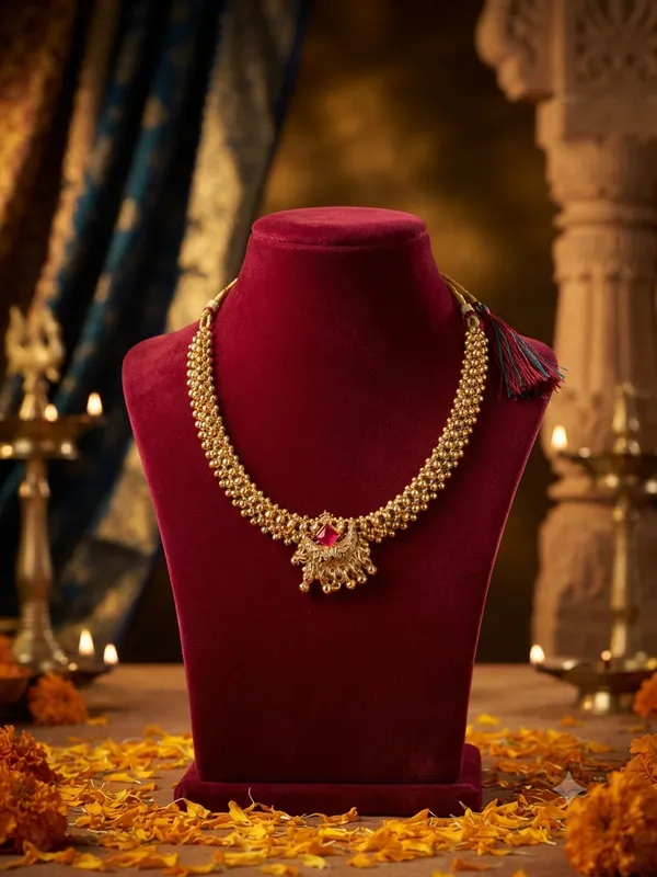Traditional_Maharashtrian_Gold-Plated_Beaded_Choker_Necklace_with_Ruby_Stone_Pendant_|_Ethnic_Necklace_for_Wedding,_Festive_&_Traditional_Wear