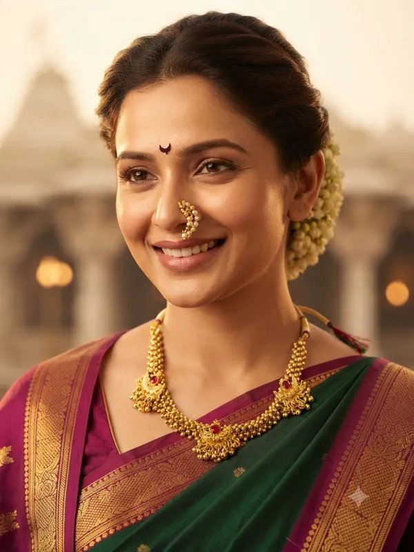 Traditional_Maharashtrian_Gold-Plated_Beaded_Choker_Necklace_with_Triple_PENDAL_CHAAND_Motif_|_Ethnic_Wedding_&_Festive_Jewellery_for_Women