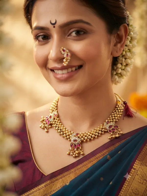 Traditional_Maharashtrian_Gold-Plated_Beaded_Choker_Necklace_with_Triple_Peacock_Motif_|_Ethnic_Wedding_&_Festive_Jewellery_for_Women