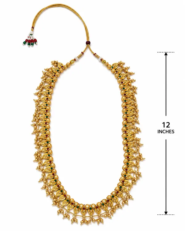 Traditional_Saaj_Necklace_12_Inches_|_Ruby_Green_Stone_Saaj_Jewellery_|_Bridal_Long_Necklace_Set_|_Artificial_Gold_Jewellery