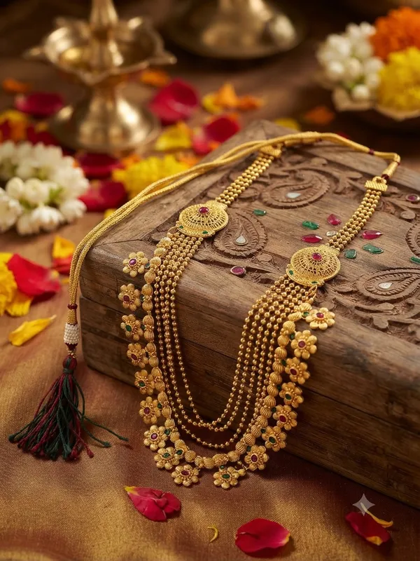 Traditional_Temple_Haar_for_Ganesh_&_Gauri_Idol_|_10_Inch_Decorative_Mala_with_Ruby-Green_Floral_Design_|_Jewellery_for_2-4_Ft_Ganesh_Idols