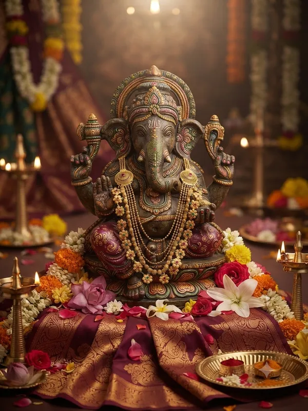 Traditional_Temple_Haar_for_Ganesh_&_Gauri_Idol_|_10_Inch_Decorative_Mala_with_Ruby-Green_Floral_Design_|_Jewellery_for_2-4_Ft_Ganesh_Idols