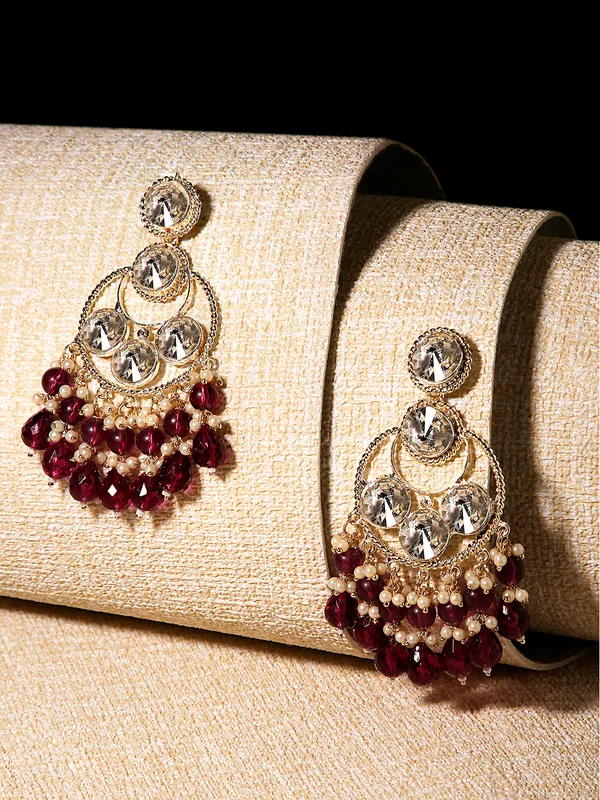 Wine_Coloured_Pearl_Chandbali_Earrings