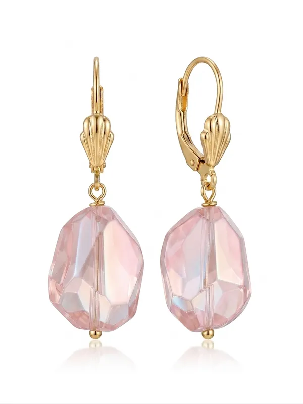 JEWEL_ME_UP_Pink_Crystal_Drop_Earrings_|_Gold_Plated_Beachwear_Korean_Style_Earrings_for_Women