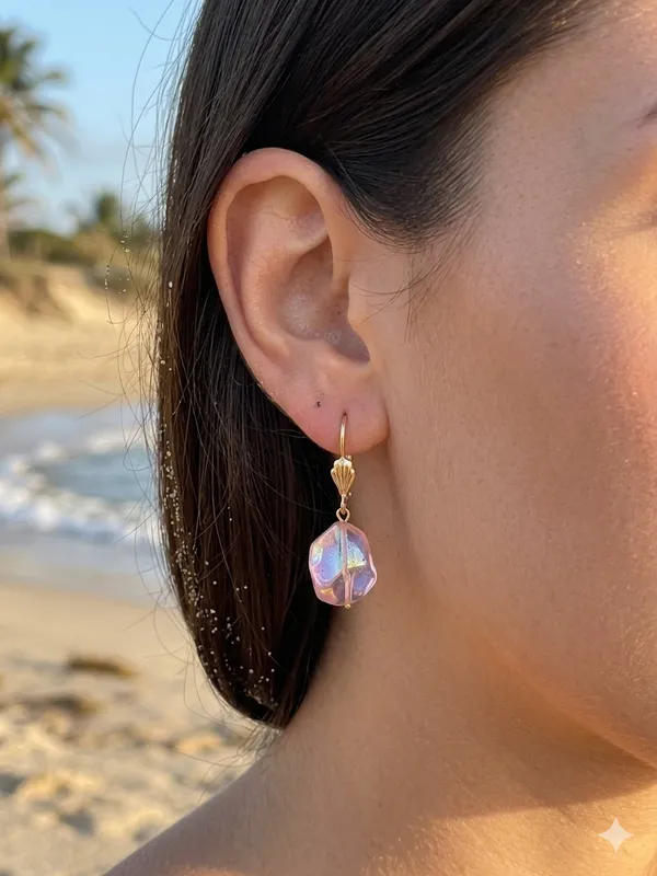 JEWEL_ME_UP_Pink_Crystal_Drop_Earrings_|_Gold_Plated_Beachwear_Korean_Style_Earrings_for_Women
