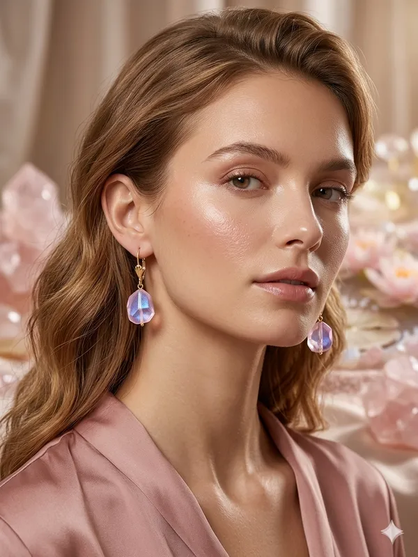 JEWEL_ME_UP_Pink_Crystal_Drop_Earrings_|_Gold_Plated_Beachwear_Korean_Style_Earrings_for_Women