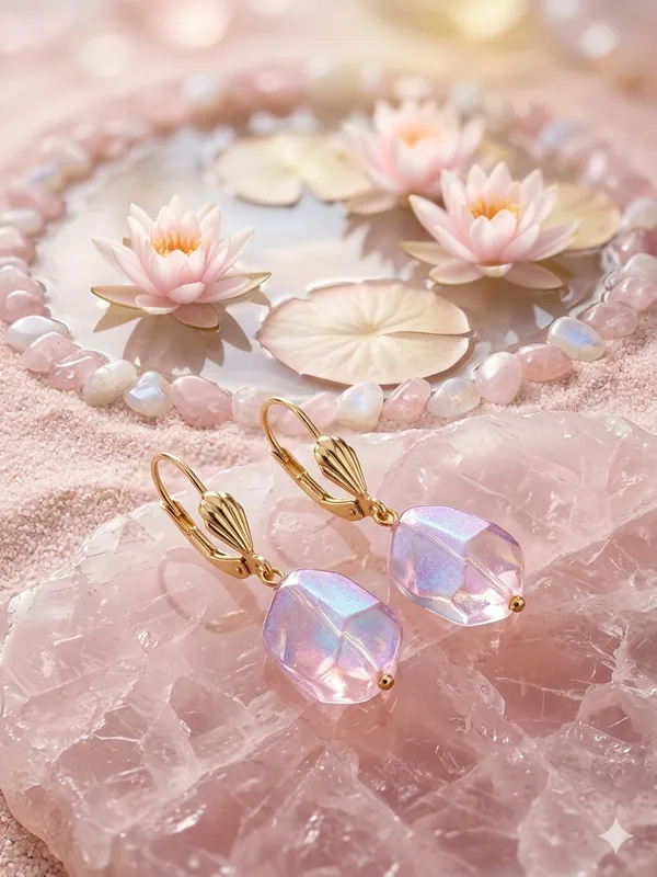 JEWEL_ME_UP_Pink_Crystal_Drop_Earrings_|_Gold_Plated_Beachwear_Korean_Style_Earrings_for_Women