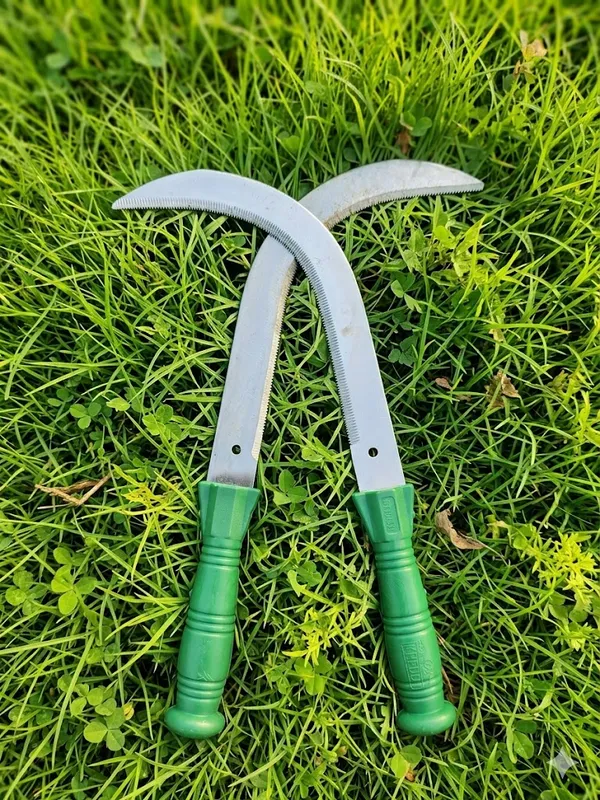 Green_Stainless_Steel_Plastic_Handle_Grass_Cutting_Sickle_(Pack_Of_2)