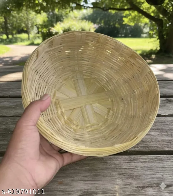 Brown_Bamboo_Hand_Woven_Spiral_Round_Basket