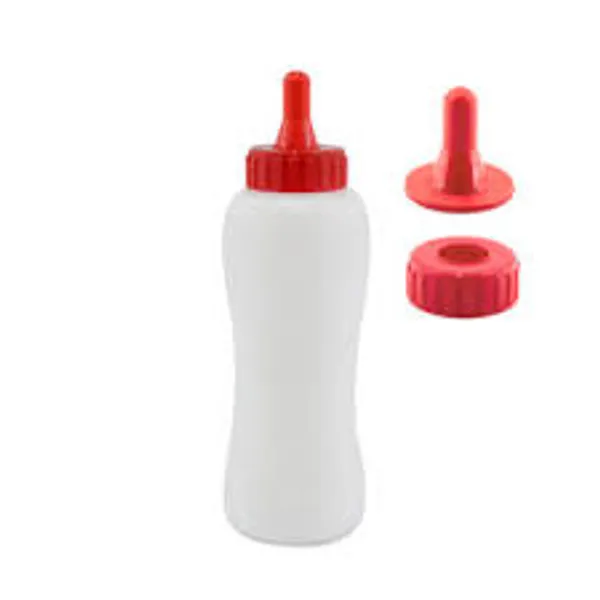 White_&_Red_Food_Grade_Plastic_Calf_Feeding_Bottle_With_Nipple