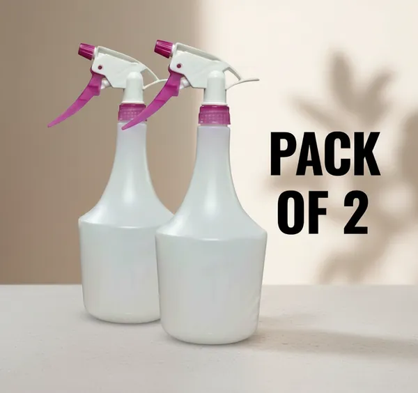 White_&_Pink_Plastic_Trigger_Spray_Bottle_(Pack_Of_2)