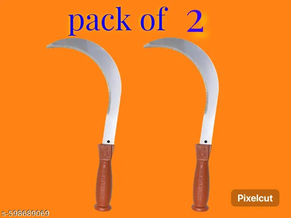 Silver_&_Brown_Steel_Wooden_Handle_Agricultural_Sickle_(Pack_Of_2)