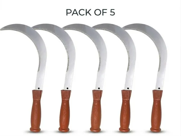Silver_&_Brown_Stainless_Steel_Wooden_Handle_Harvesting_Sickle_(Pack_Of_5)