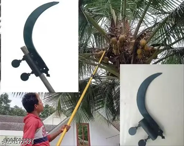 Silver_Steel_Curved_Blade_Coconut_Harvesting_Tool