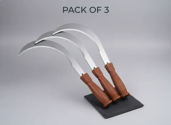 Silver_&_Brown_Stainless_Steel_Wooden_Handle_Sickle_Knife_(Pack_Of_3)