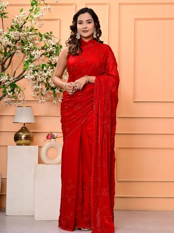 Elegant_Red_Georgette_Saree_With_All_Over_Swarovski_Jaal_Work_Lightweight_Designer_Party_Wedding_Wear_Saree_Red