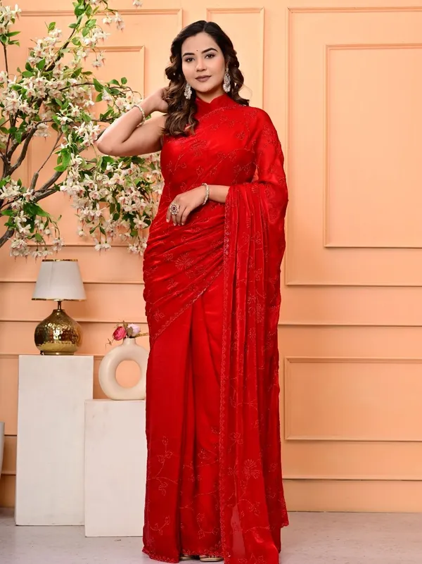 Elegant_Red_Georgette_Saree_With_All_Over_Swarovski_Jaal_Work_Lightweight_Designer_Party_Wedding_Wear_Saree_Red