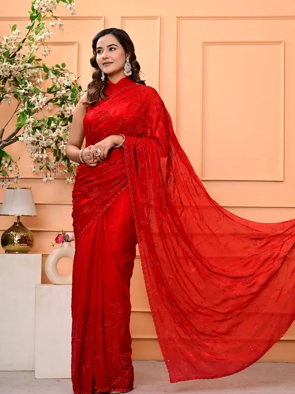 Elegant_Red_Georgette_Saree_With_All_Over_Swarovski_Jaal_Work_Lightweight_Designer_Party_Wedding_Wear_Saree_Red