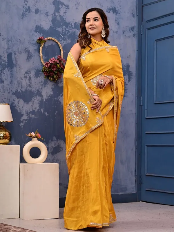 Mustard_Yellow_Kanjipuram_Cosmo_Tissue_Saree_With_Marodi_Kardana_Sequence_Work_Wedding_Haldi_Special_Yellow