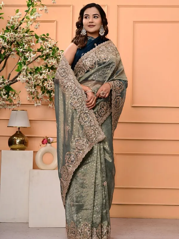 Kanjipuram_Silk_Saree_With_Marodi_Kardana_Sequence_Work_Grand_Wedding_Festive_Wear_Green