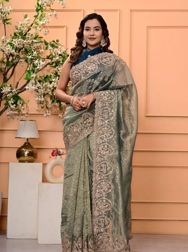 Kanjipuram_Silk_Saree_With_Marodi_Kardana_Sequence_Work_Grand_Wedding_Festive_Wear_Green