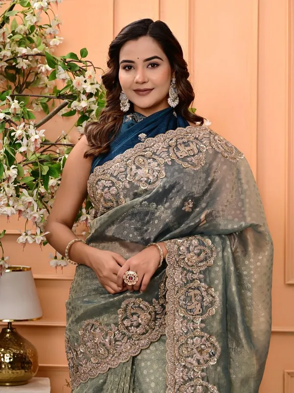 Kanjipuram_Silk_Saree_With_Marodi_Kardana_Sequence_Work_Grand_Wedding_Festive_Wear_Green