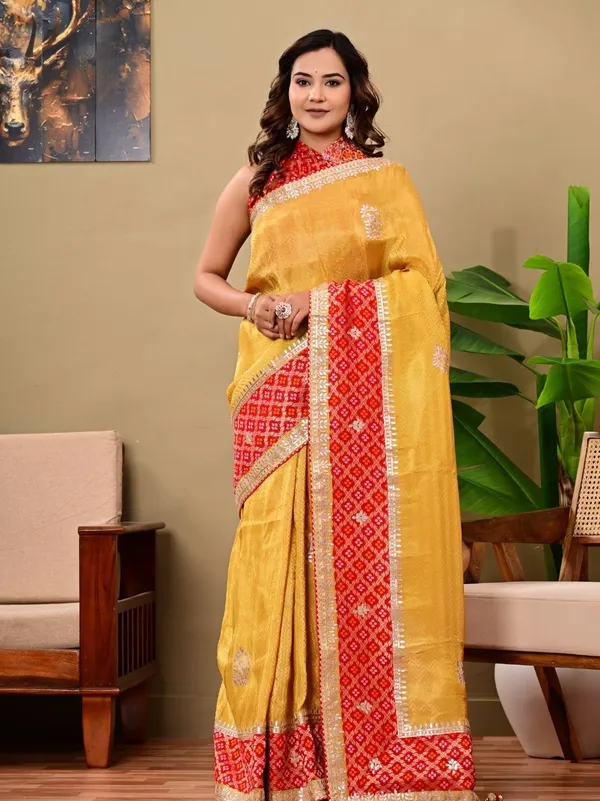 Golden_Jacquard_Tissue_Saree_With_Banarasi_Border_Gota_Patti_Work_Premium_Wedding_Festive_Weargolden_Jacquard_Tissue_Saree_With_Banarasi_Border_Gota_Patti_Work_Premium_Wedding_Festive_Wear_Yellow