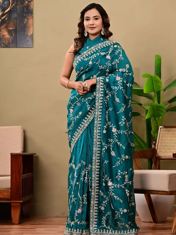 Premium_Teal_Green_Pure_H_O_Silk_Saree_With_Gotta_Patti_Sequence_Marodi_Work_Wedding_Festive_Wear_Blue