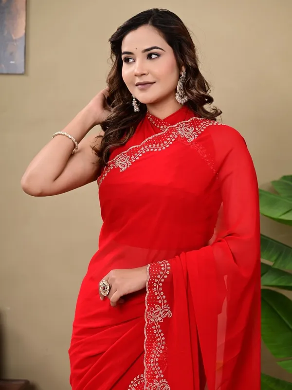 Elegant_Red_Georgette_Saree_With_Premium_Siroski_Work_Party_Wedding_Wear_Red